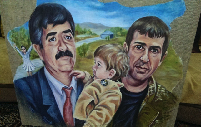 Çizim: Gülbahar Bozkurt - Abdullah Canan oğlu ve torunlarıyla